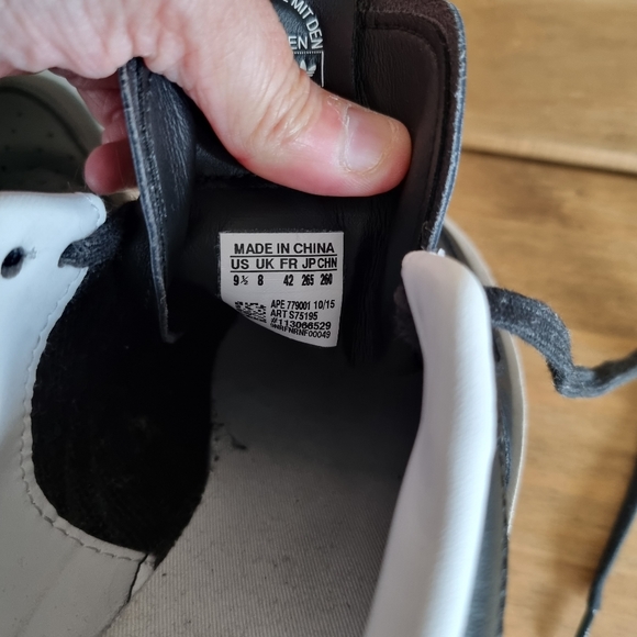 Adidas black leather trainers uk 8 - Picture 7 of 8